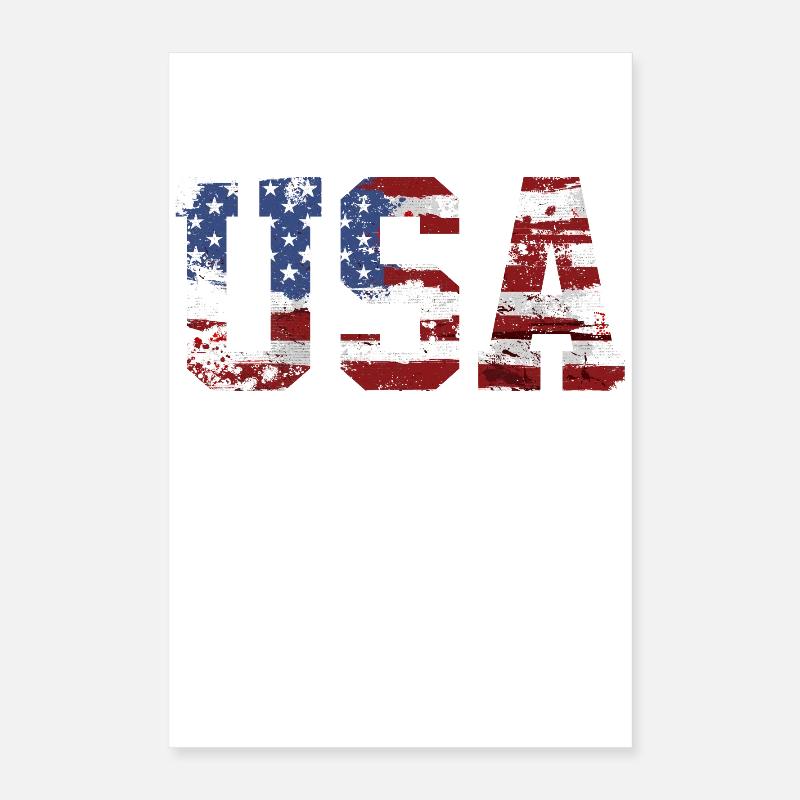 drapeau des Etats Unis Poster 40 x 60 cm