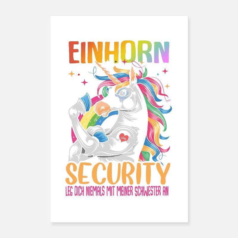 Einhorn Security Schwester Poster 40x60 cm
