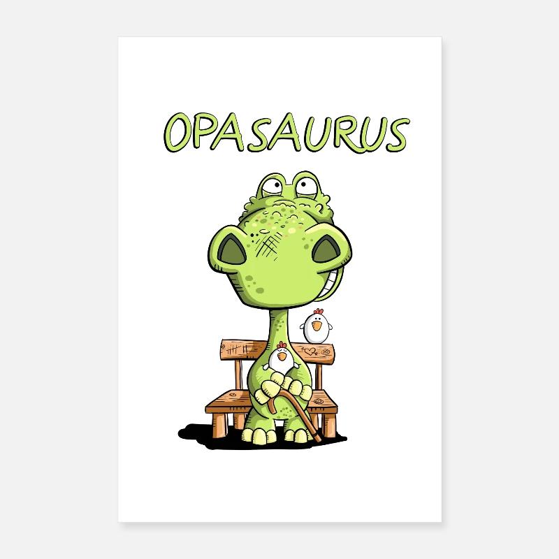 Opa Saurus I Dinosaurier I Großvater Poster 40x60 cm