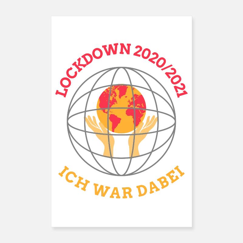 Confinement 2020/21 – Globe et mains Poster 40 x 60 cm