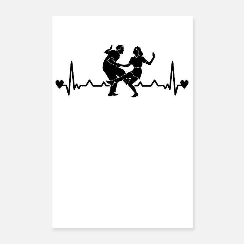Boogie Woogie Danse couple heartbeat Poster 40 x 60 cm
