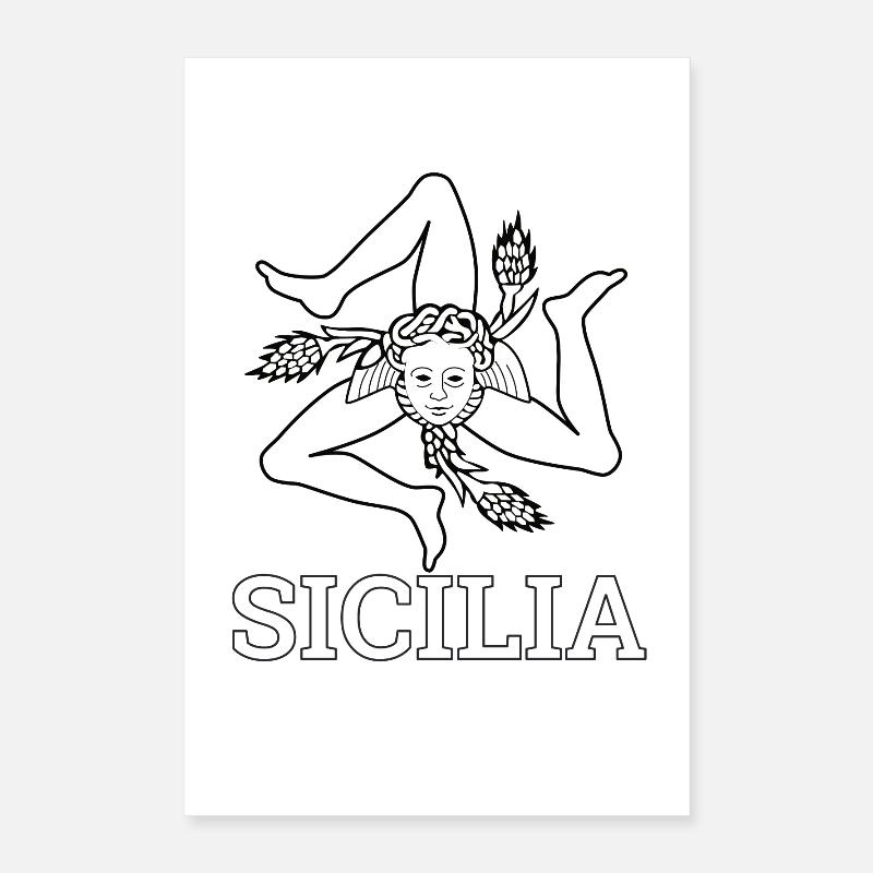 « Drapeau sicilien » - Sicile, Sicilia Poster 40 x 60 cm