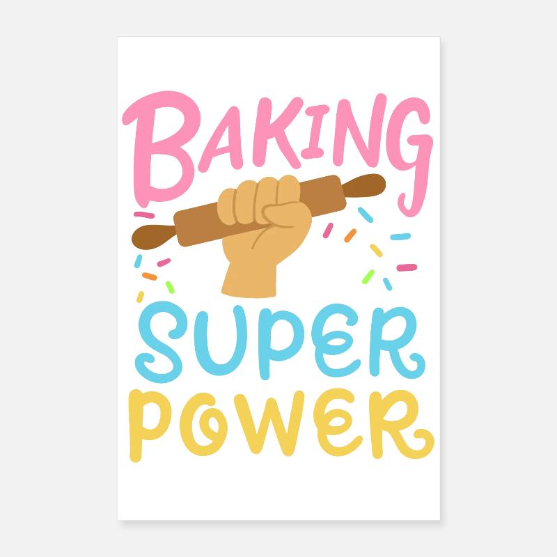 Backen Bäcker Nudelholz Poster 40x60 cm