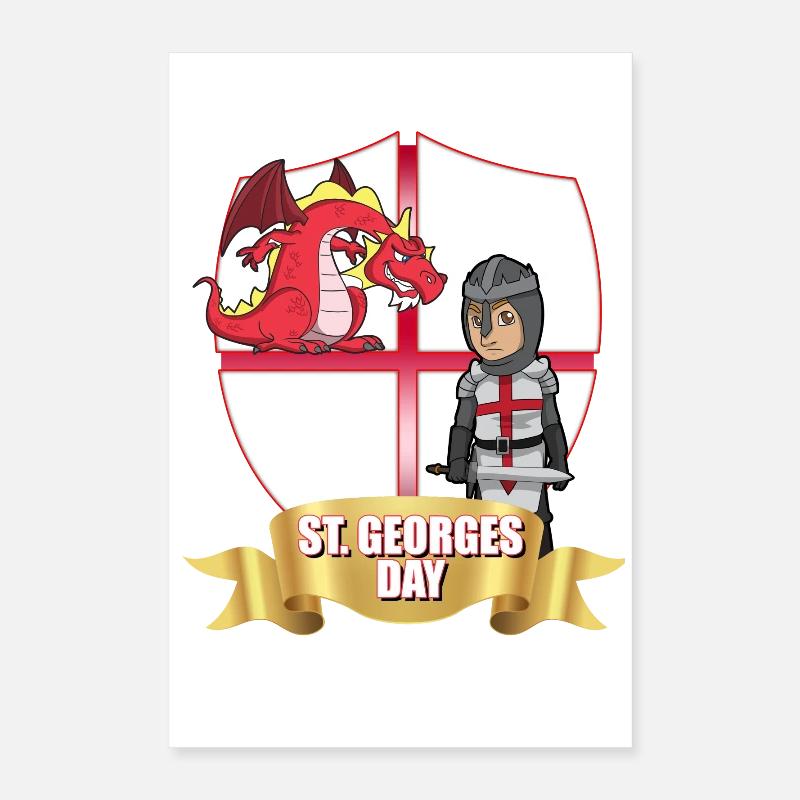 St George Day Dragon Knight Poster 16" x 24" (40x60 cm)