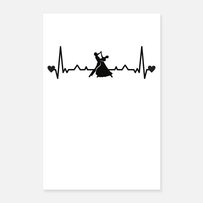 Heartbeat ECG Standard Dancing Dance Pair Slow Fox Poster 16" x 24" (40x60 cm)