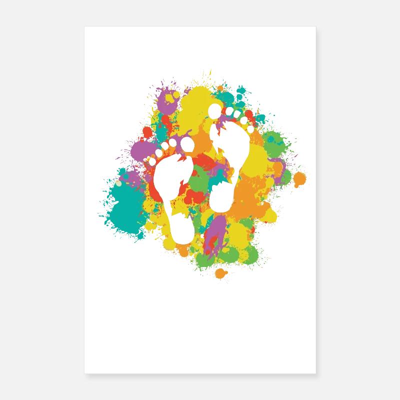 Footprints With Colorful Frame Poster 16" x 24" (40x60 cm)
