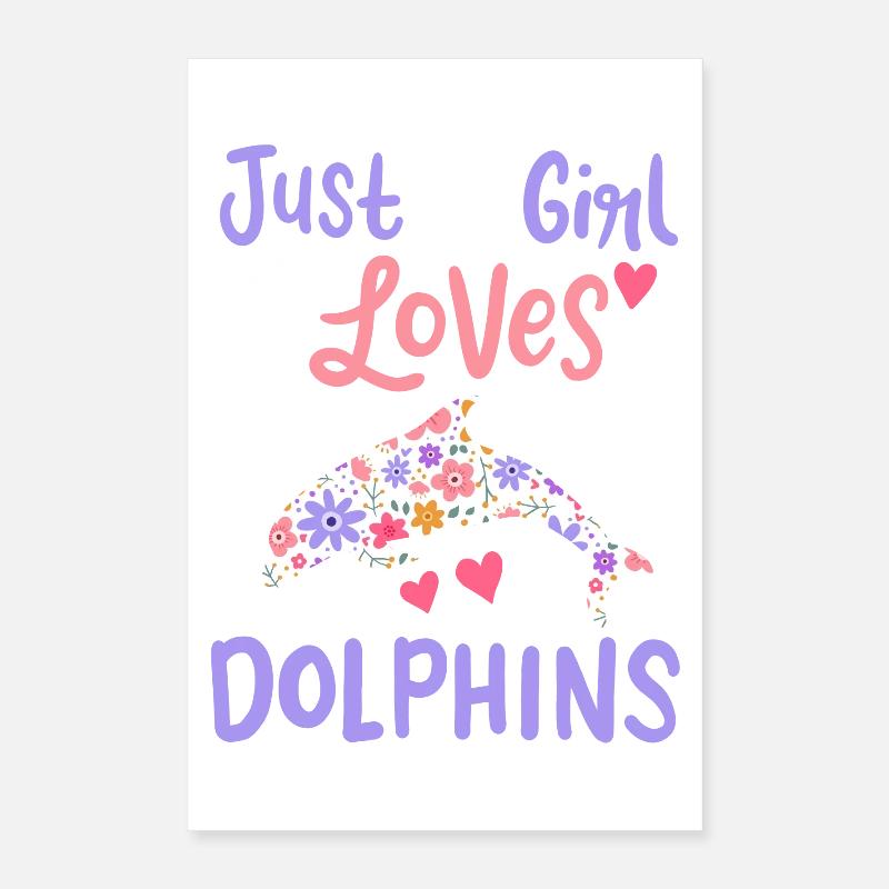Amoureux des dauphins Poster 40 x 60 cm