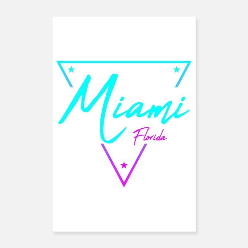 Miami Neon Font Gradient Poster 16" x 24" (40x60 cm)