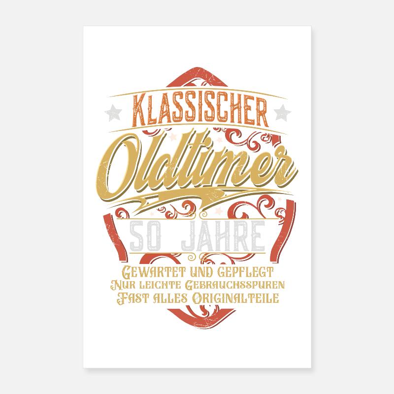 50. Geburtstag Oldtimer Poster 40x60 cm