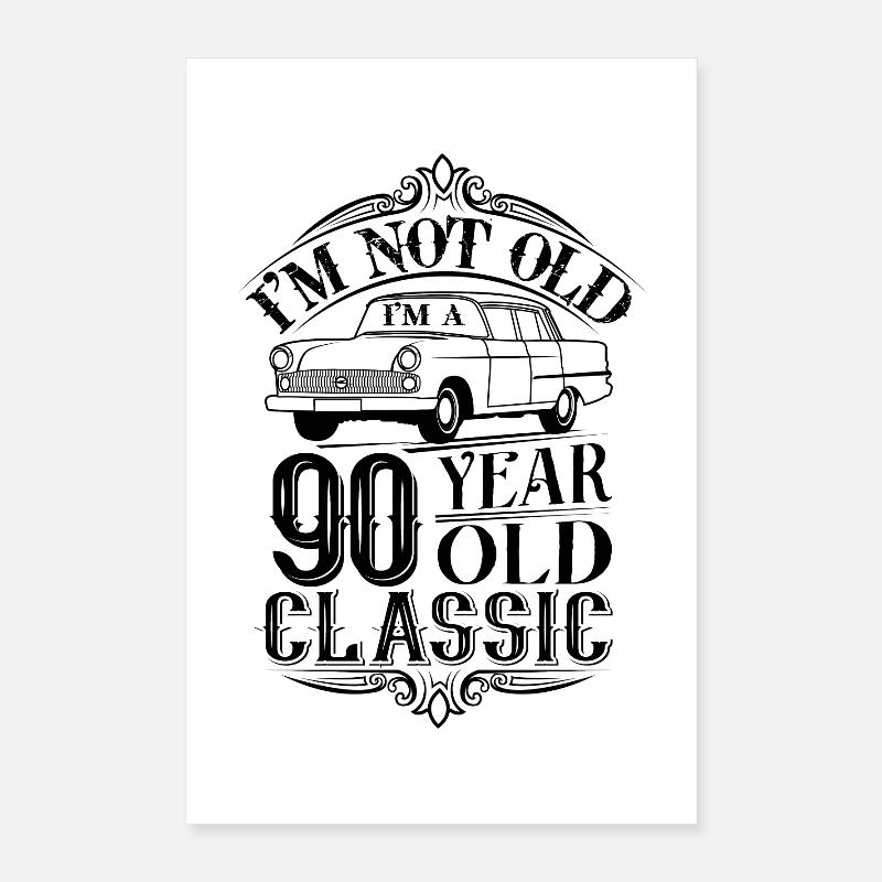 90e anniversaire classique Poster 40 x 60 cm