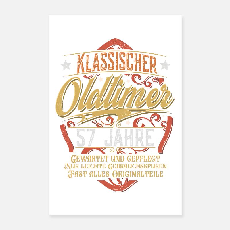 57. Geburtstag Oldtimer Poster 40x60 cm