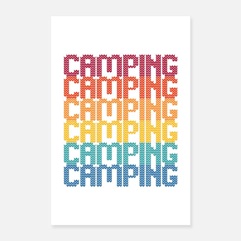 Camping Regenbogen Blockschrift Poster 40x60 cm