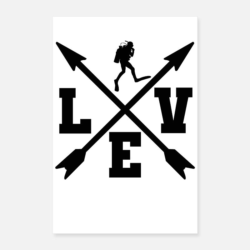Divers Diving Poster 16" x 24" (40x60 cm)