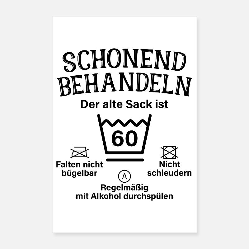 Schonend Behandeln Sack Geschenk 60. Geburtstag Poster 40x60 cm