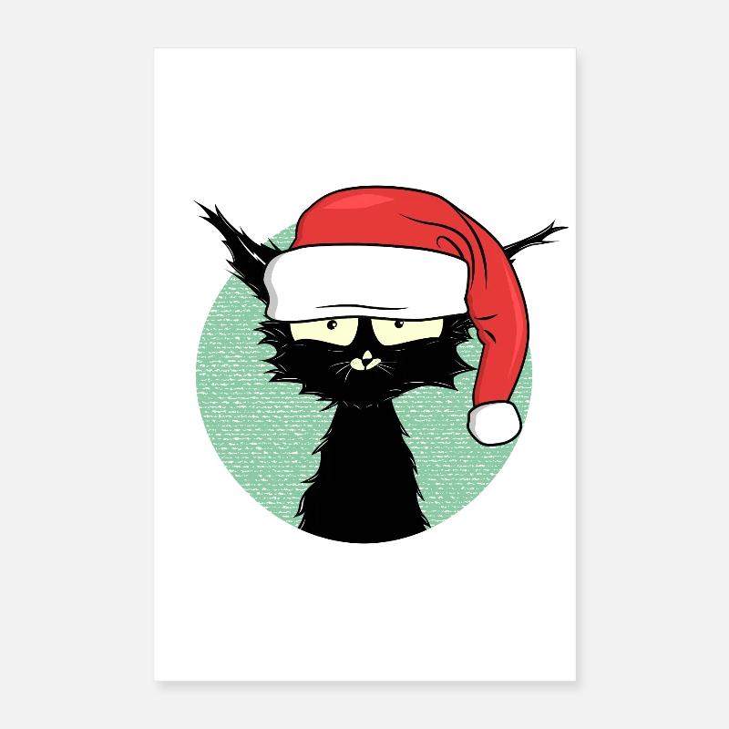 Pyjama chaton de Noël Poster 40 x 60 cm