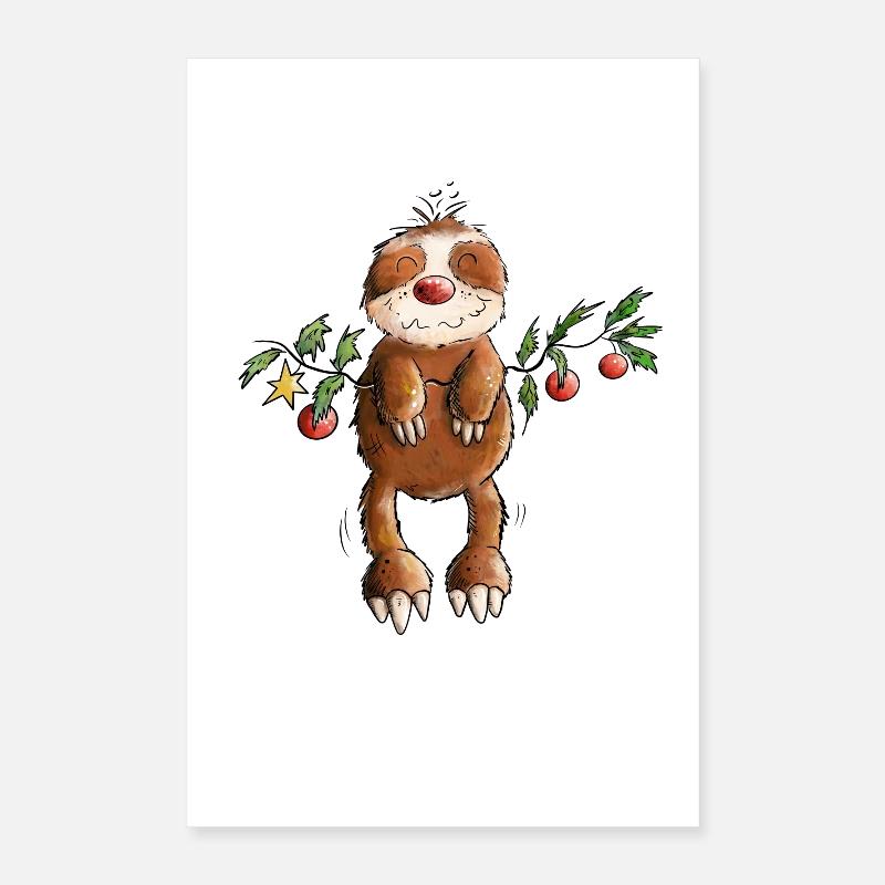 Froid Noël I Sloth Design I Noël Poster 40 x 60 cm