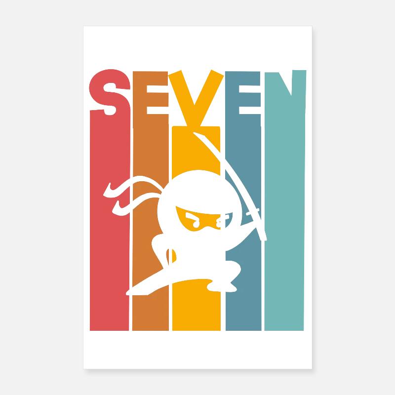 Ninja 7. Geburtstag Kinder Poster 40x60 cm