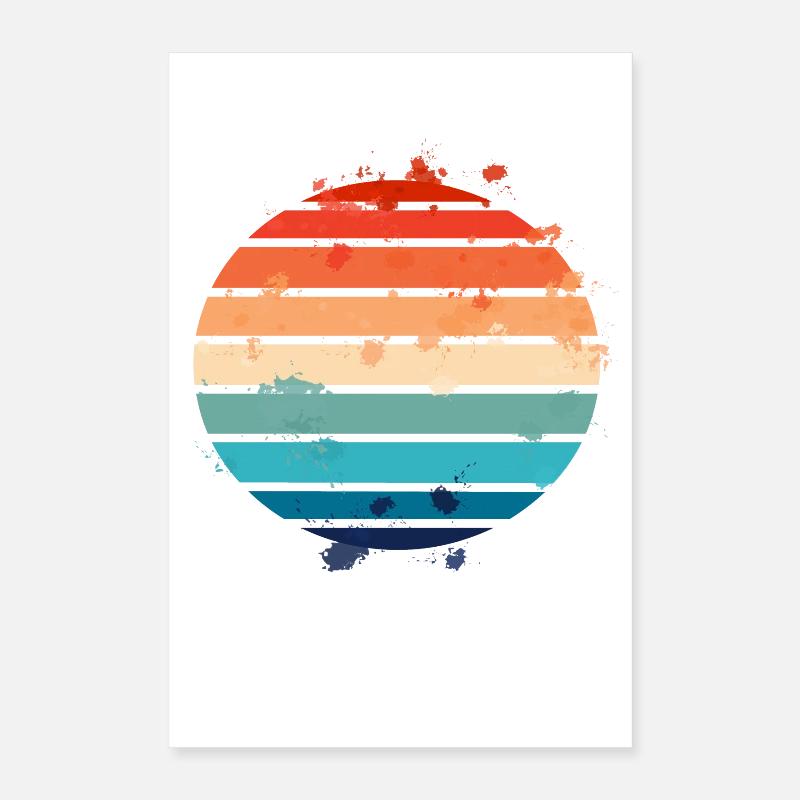 Splatter Retro Sunset Poster 40x60 cm