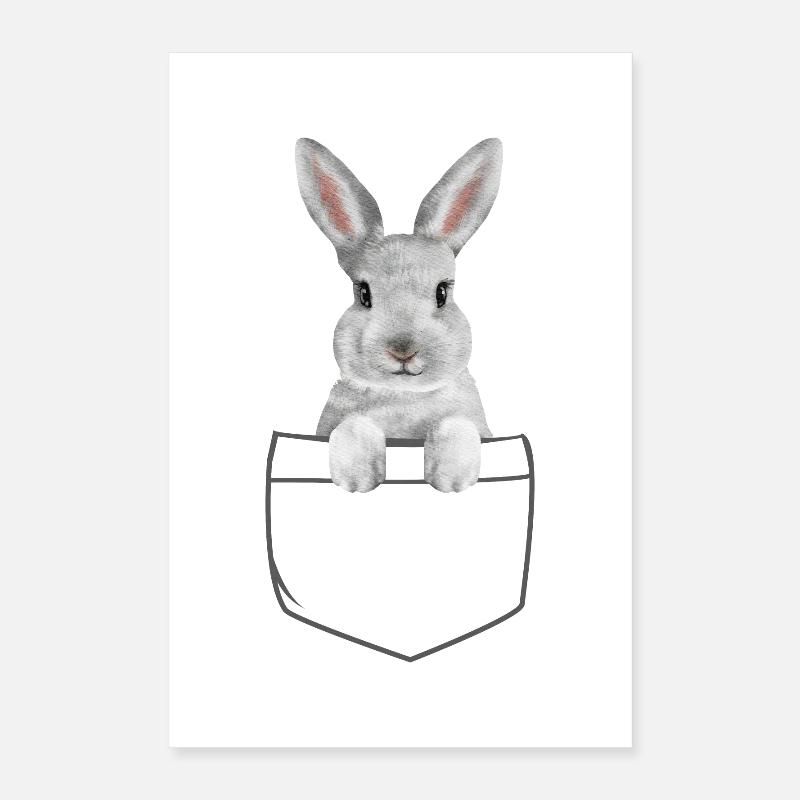 Lapin Lapin Pâques Lapin Fleurs Lapin Papa Poster 40 x 60 cm