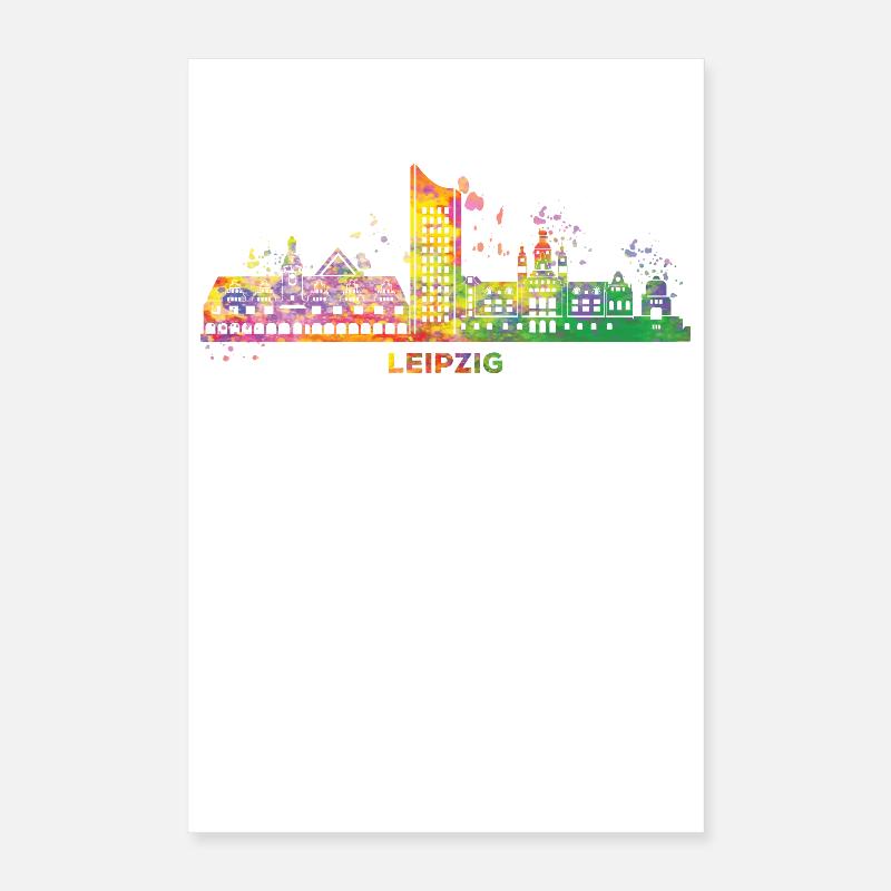 Leipzig Skyline Bunt Leipziger Uniriese Poster 40x60 cm