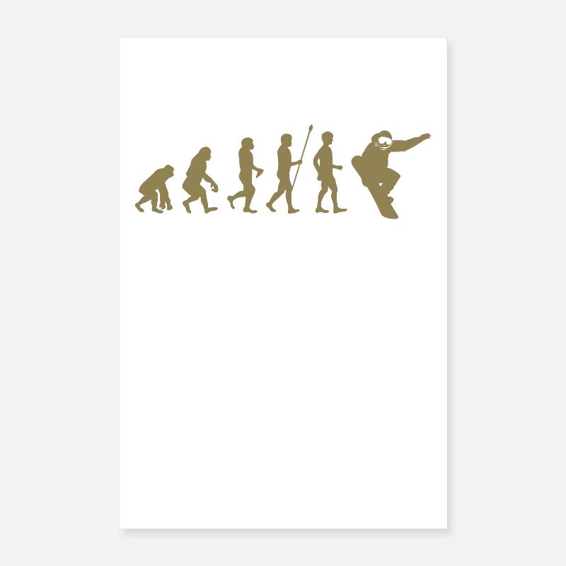 Snowboarder Evolution Idée cadeau Poster 40 x 60 cm