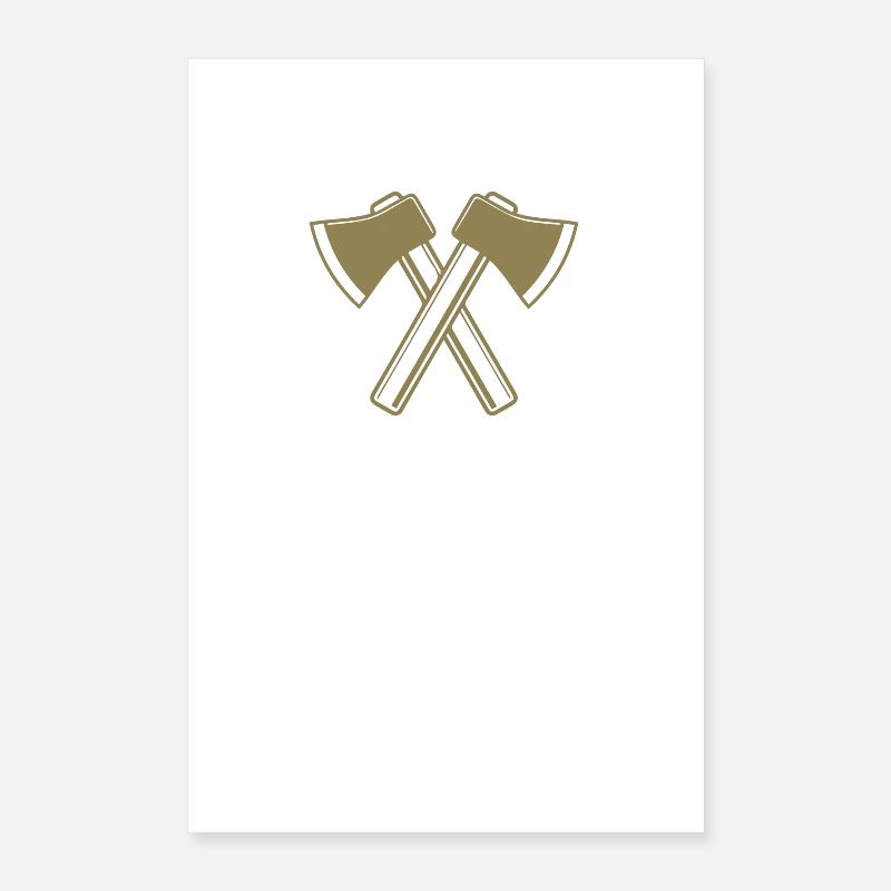 Axe Axes Bûcheron Forestier Poster 40 x 60 cm