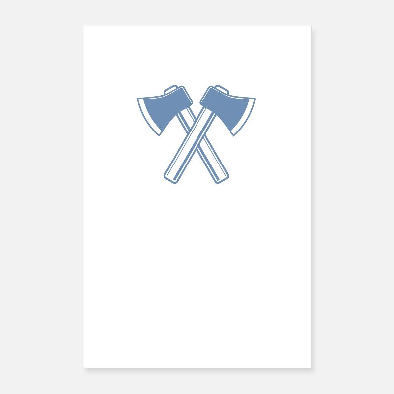 Axe Axes Bûcheron Forestier Poster 40 x 60 cm