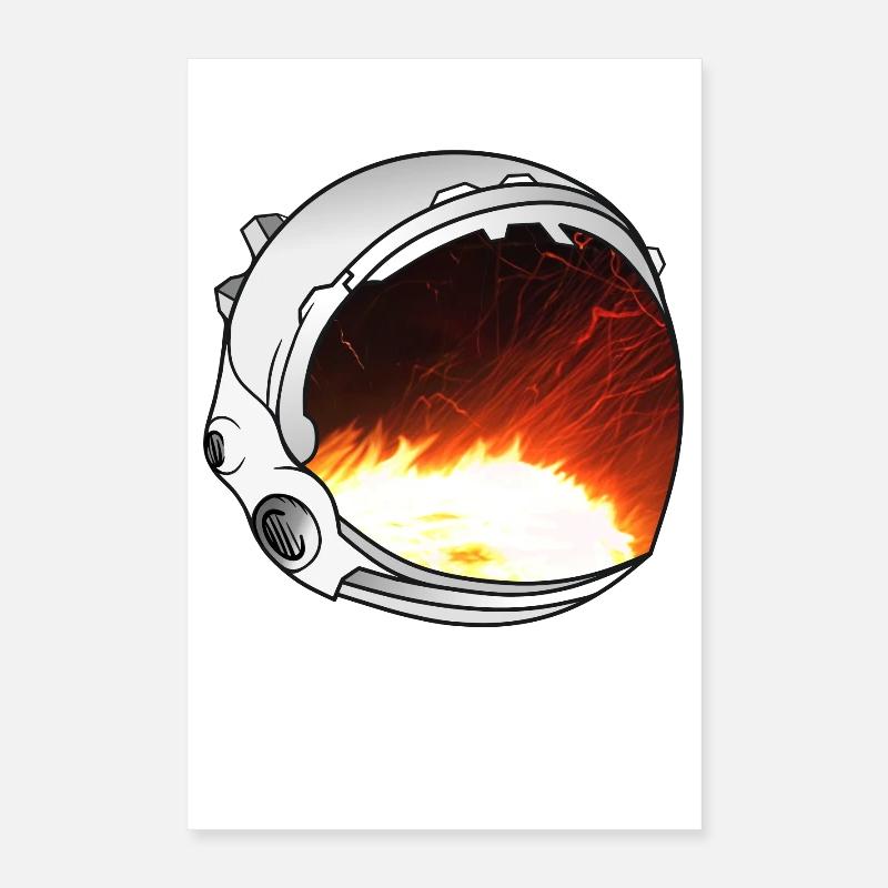 Astronaut Helmet Artwork Poster 16" x 24" (40x60 cm)