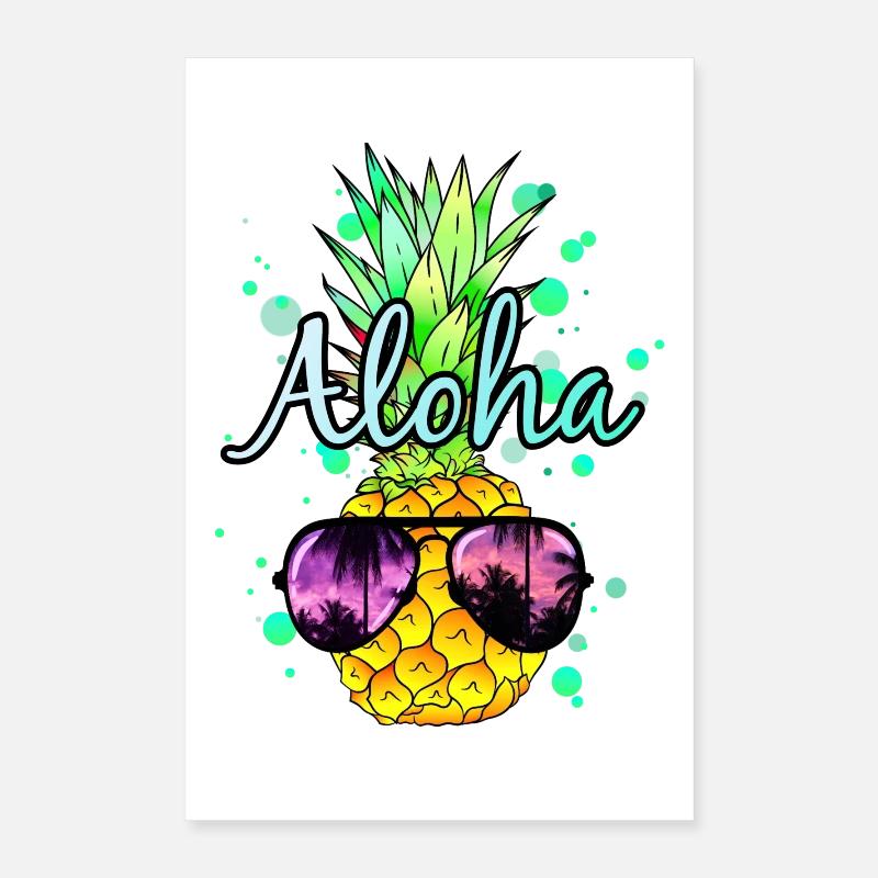 Pineapple Aloha Poster 16" x 24" (40x60 cm)