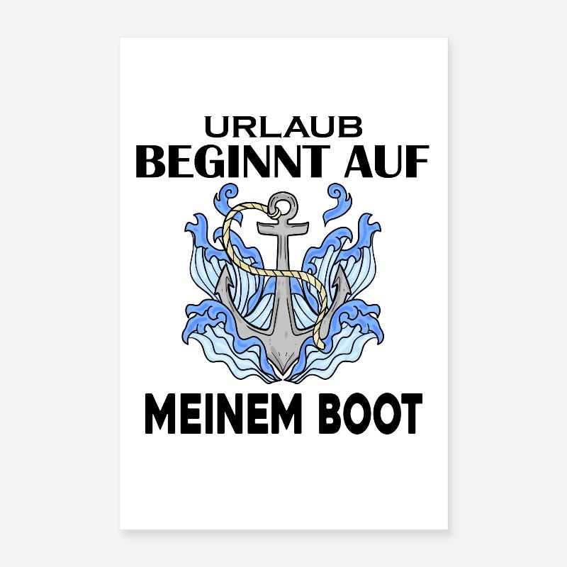 Motorboot Kapitän Urlaub Spruch Geschenk Poster 40x60 cm