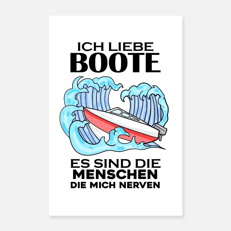 Motorboot Kapitän Bootsführerschein Poster 40x60 cm