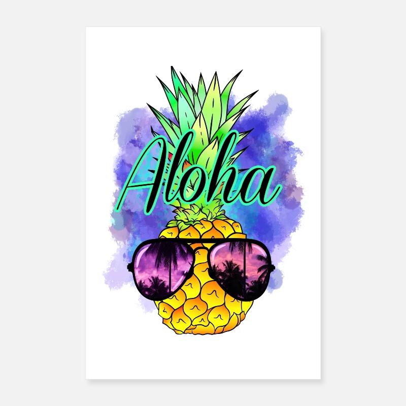Aloha Pineapple Poster 16" x 24" (40x60 cm)