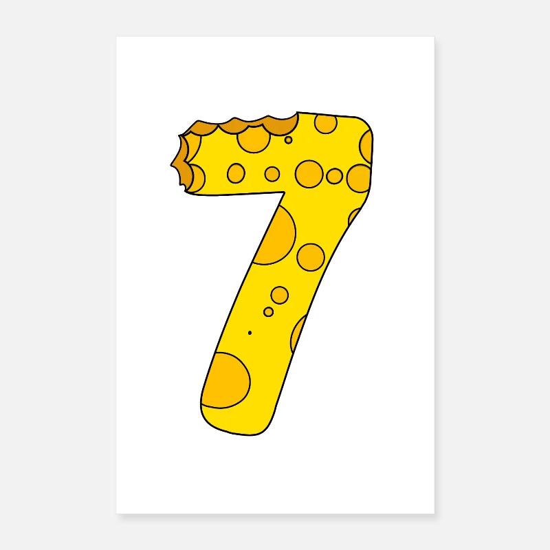 Number 7 Digit Cheese Poster 16" x 24" (40x60 cm)