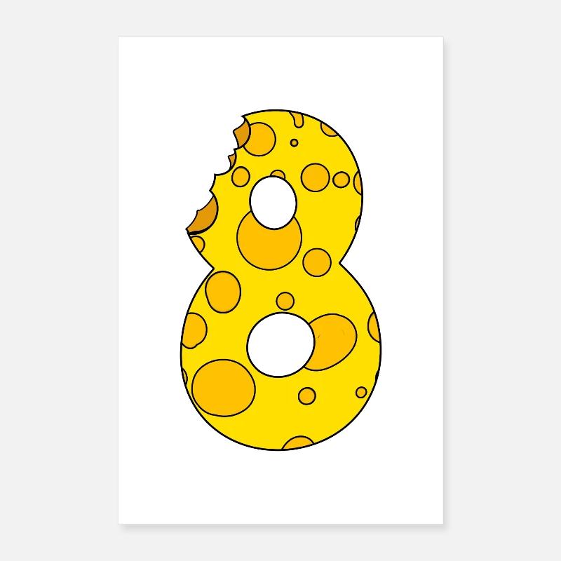 Number 8 Digit Cheese Poster 16" x 24" (40x60 cm)