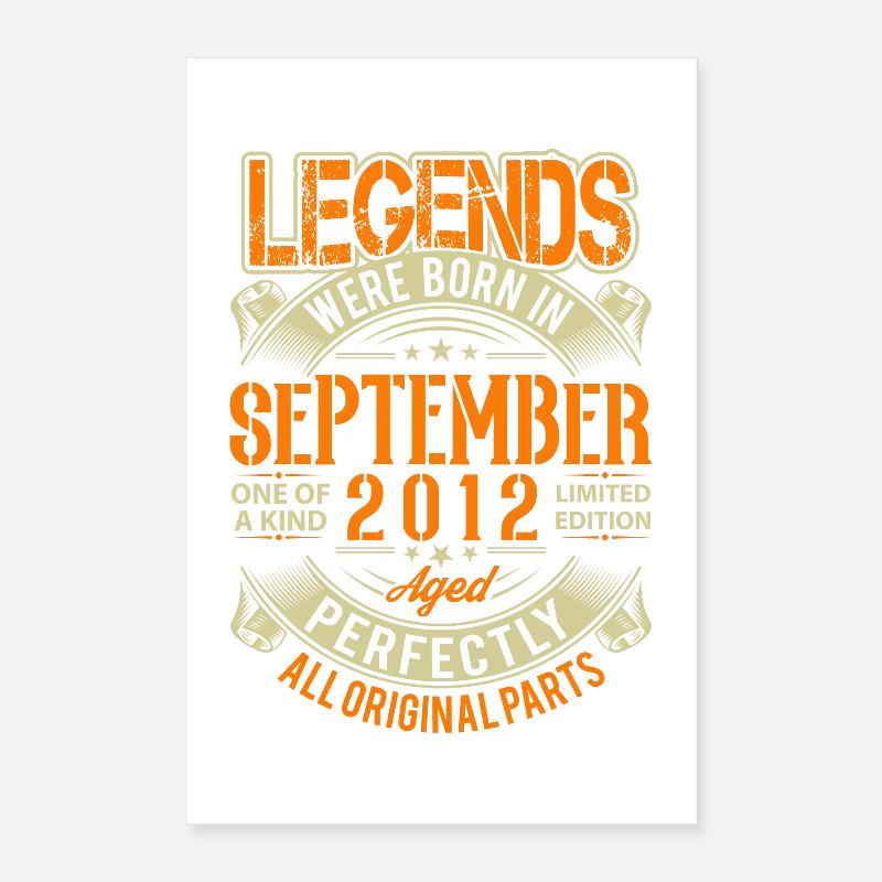 2012 September Geburtstag Legende Poster 40x60 cm