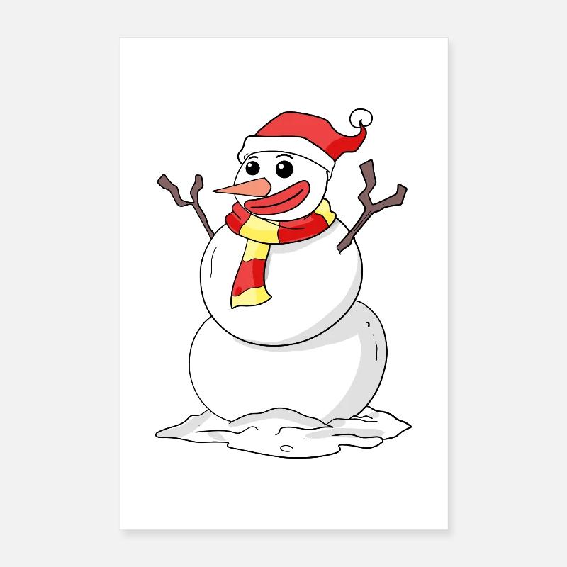 Schneemann Schnee Weihnachten Geschenkidee Poster 40x60 cm
