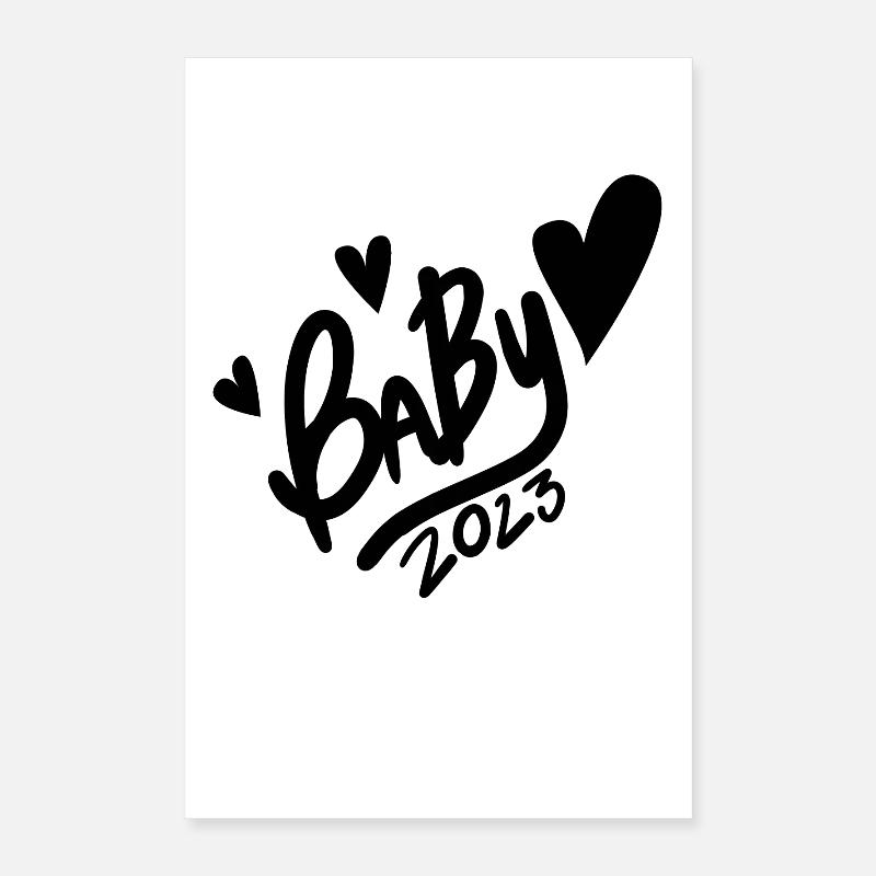 Bébé 2023 - Naissance Enceinte 2023 Grossesse Poster 40 x 60 cm