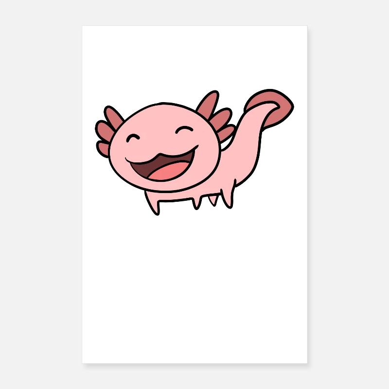 Süßes Axolotl Rosa Poster 40x60 cm