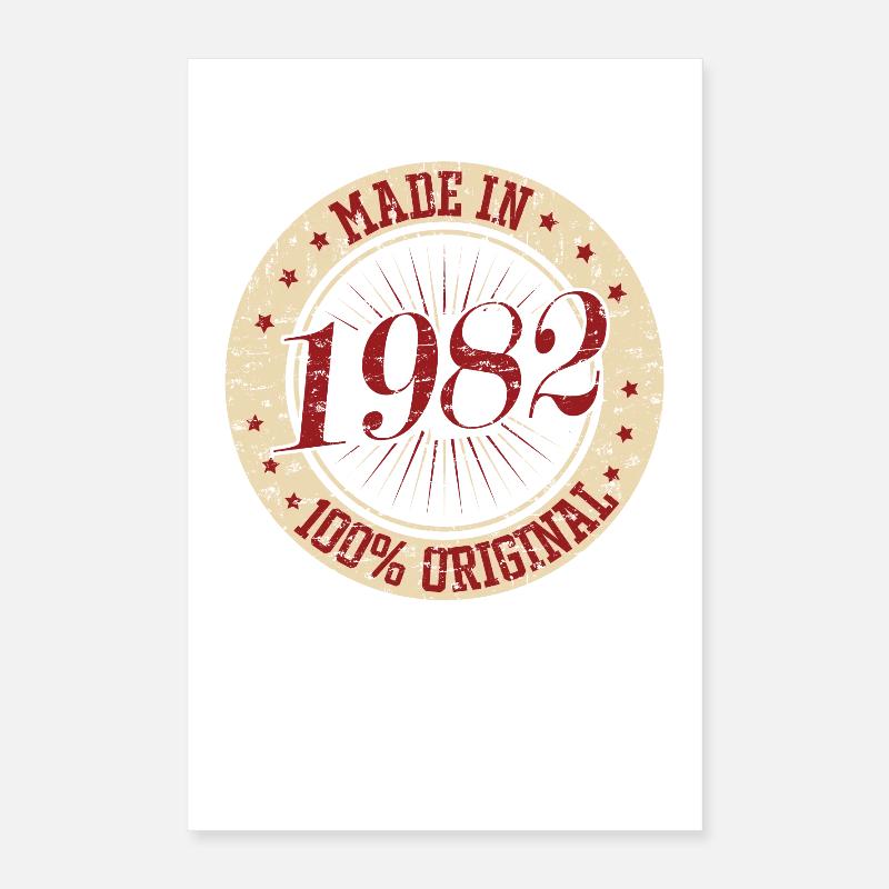 Made in 1982 Geburtstag Poster 40x60 cm