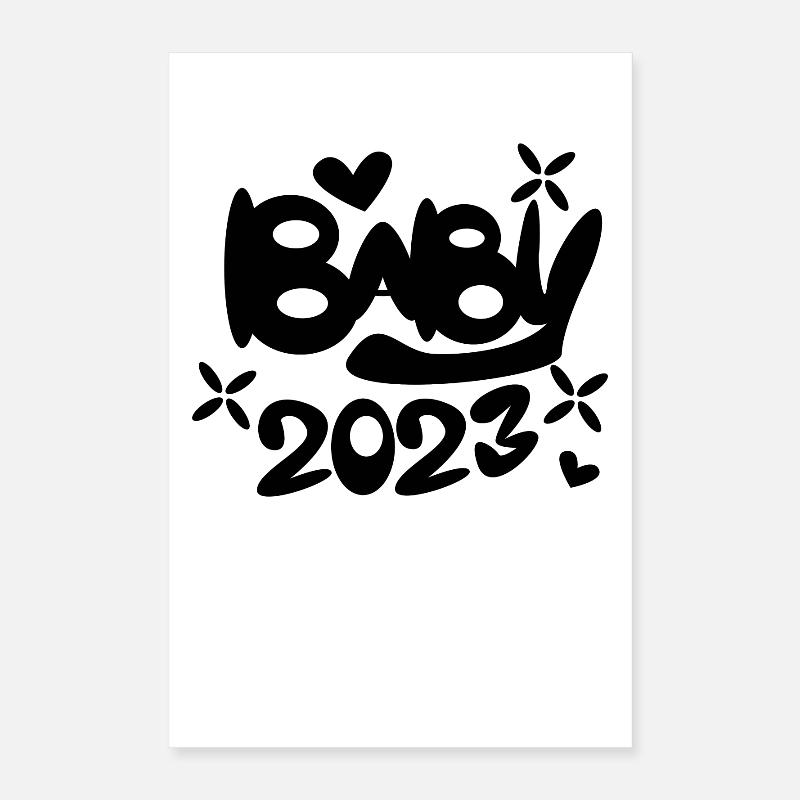 Bébé 2023 - Naissance Enceinte 2023 Grossesse Poster 40 x 60 cm