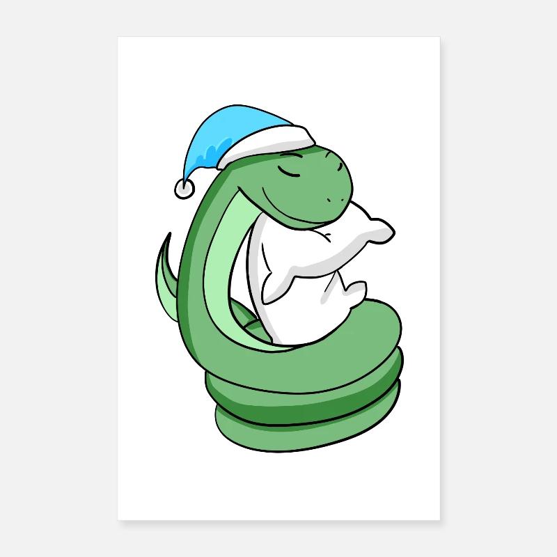Serpent avec oreiller et bonnet de couchage Poster 40 x 60 cm