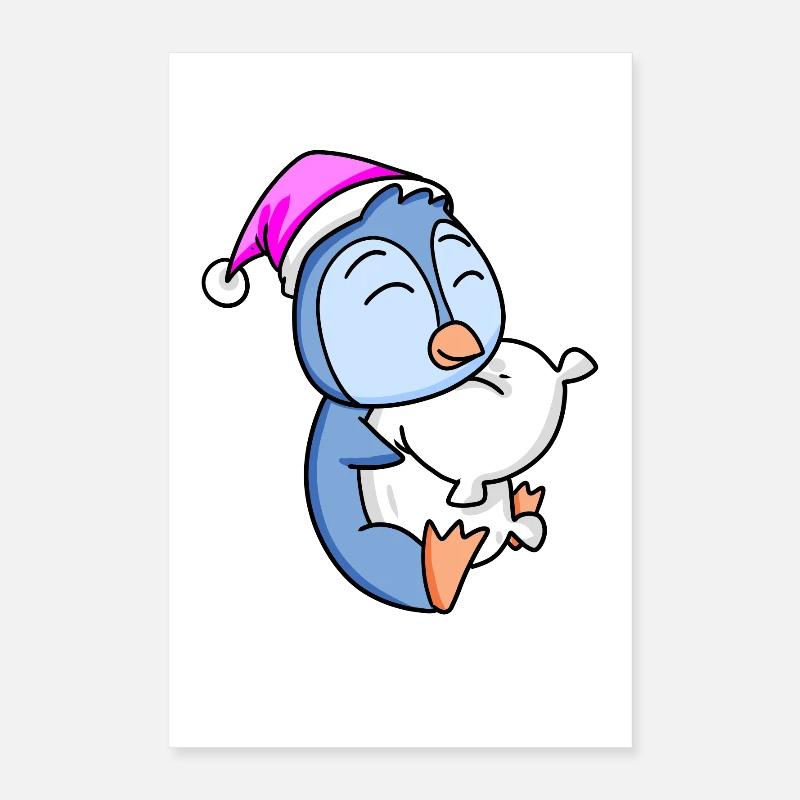 Penguin with pillow Poster 16" x 24" (40x60 cm)
