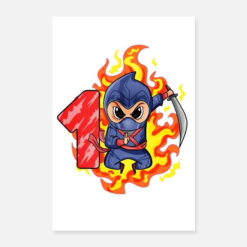 1er anniversaire Garçon 1 an Ninja Poster 40 x 60 cm
