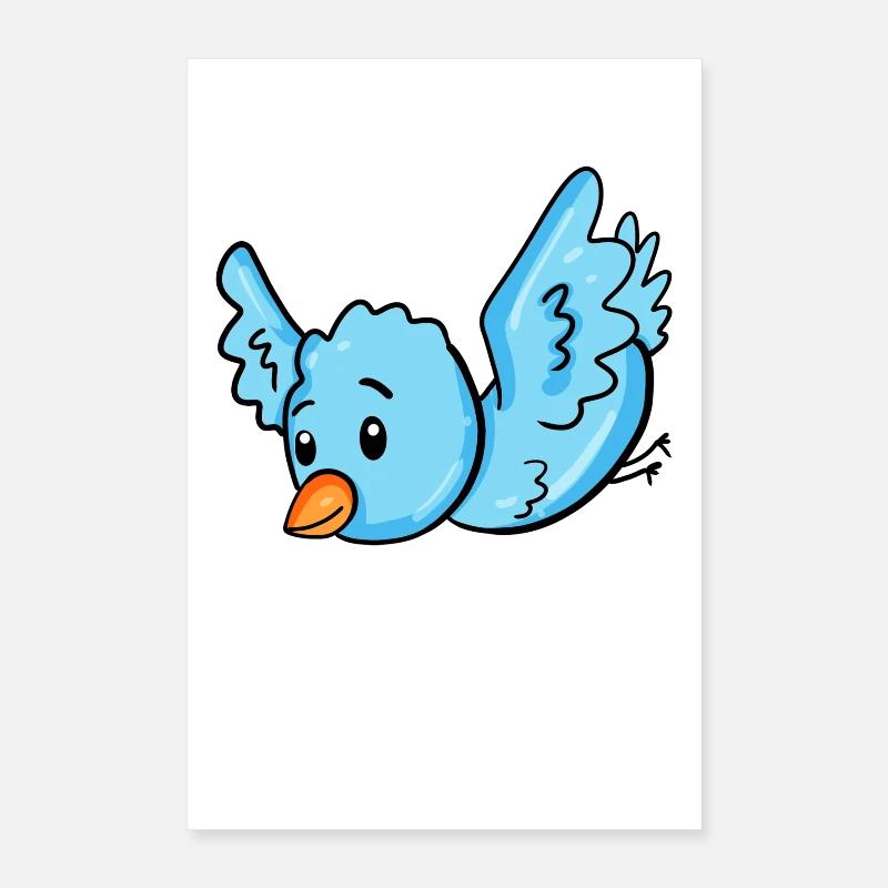 Bird Blue Poster 16" x 24" (40x60 cm)