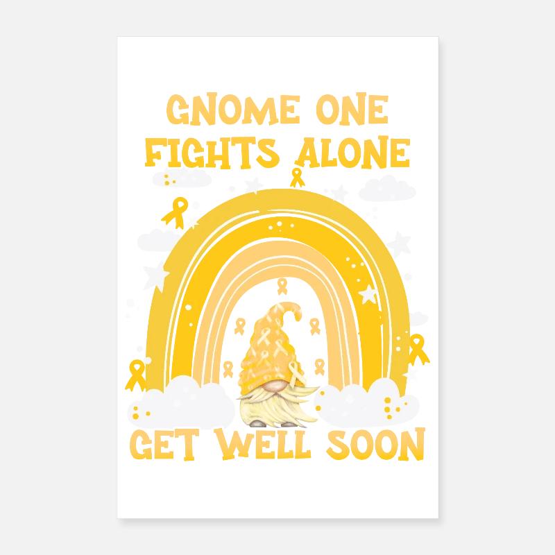 Gnome One Fights Alone Kinderkrebs Poster 40x60 cm