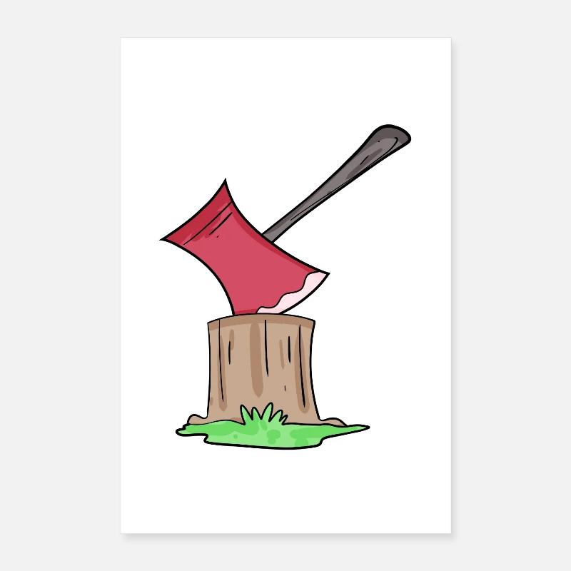 Bûcheron de hache Poster 40 x 60 cm