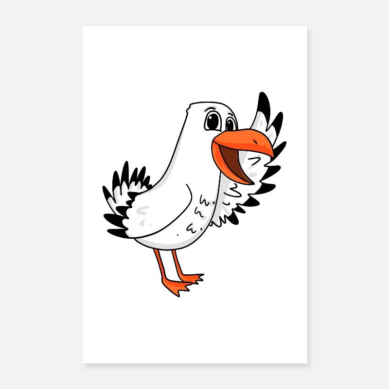 Seagull Bienvenue Poster 40 x 60 cm
