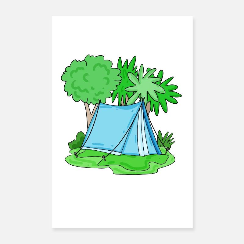 Zelt hellblau Poster 40x60 cm