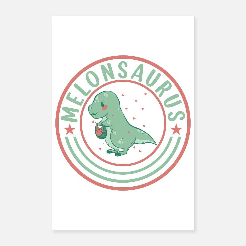 Watermelonsaurus Vegetarian T Rex Poster 16" x 24" (40x60 cm)