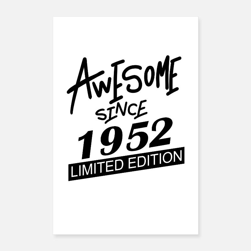 1952 - Né en 1952 Poster 40 x 60 cm